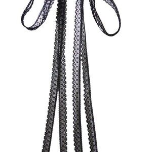 Black Lace Velvet Choker Necklace for Women Gothic Elegant Adjustable 48in